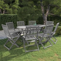 Garden Dining Set Solid Acacia Wood Grey