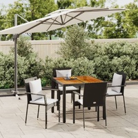 Garden Dining Set with Cushions Poly Rattan
