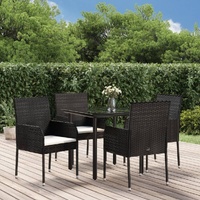 Garden Dining Set with Cushions Poly Rattan