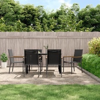 Garden Chairs Black 55x61.5x90 cm Textilene and Steel