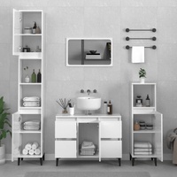 2 Piece Bathroom Furniture Set Engineered Wood