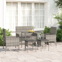 6 Piece Garden Lounge Set with Cushions Poly Rattan