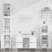 3 Piece Bathroom Furniture Set Engineered Wood