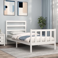 Bed Frame with Headboard Solid Wood