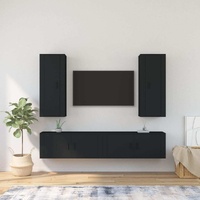 4 Piece TV Cabinet Set Engineered Wood