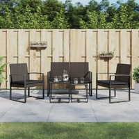 5 piece Garden Dining Set with Cushions PP Rattan