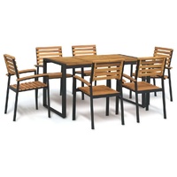 Garden Dining Set Solid Wood Acacia and Metal