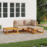 Garden Lounge Set with Cushions Solid Wood