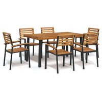 Garden Dining Set Solid Wood Acacia and Metal