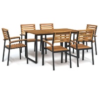 Garden Dining Set Solid Wood Acacia and Metal