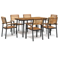 Garden Dining Set Solid Wood Acacia and Metal