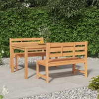3 Piece Garden Dining Set Solid Teak Wood