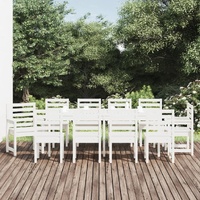 11 Piece Garden Dining Set Solid Pine Wood
