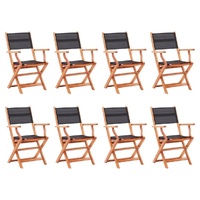 Folding Garden Chairs Solid Eucalyptus Wood&Textilene