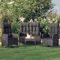 Garden Dining Set with Cushions Poly Rattan