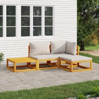 Garden Lounge Set with Cushions Solid Wood