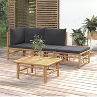 Garden Lounge Set with Cushions  Bamboo