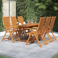 7 Piece Garden Dining Set Solid Acacia Wood