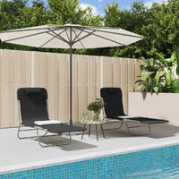 Folding Sun Loungers 2 pcs Textilene and Steel