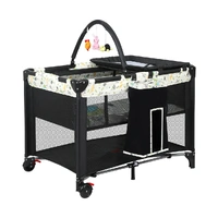  Baby Cot Bed Crib Portable Bassinet Black