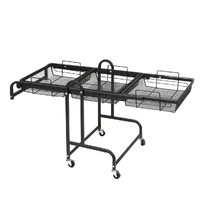  3 Tier Kitchen Trolley Cart Swivel Black Colour