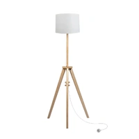 Tripod Floor Lamp Wooden Modern Natural