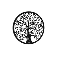 Metal Wall Art Hanging Sculpture Home Decor Leaf Tree of Life Round Frame