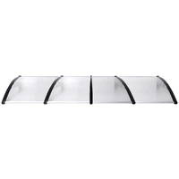  Window Door Awning Outdoor 1M X 4M Transparent 1x4M