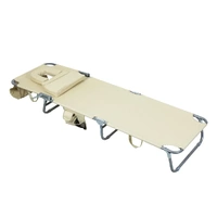 Levede Foldable Beach Lounge Chairs with Face Hole Khaki