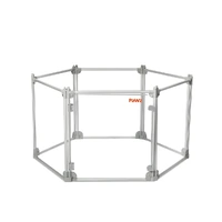  Pet Playpen Transparent Acrylic Clear Folding Dog Fence Kennel 6 Panel