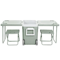 Mountview Cooler Ice Box With Table Chair 32L Portable Wheeled Camping Outdoor