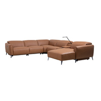 London Sofa Leather With Right Chaise Brown