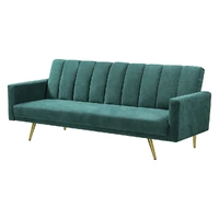  Sofa Bed Convertible Velvet Lounge Recliner Couch Sleeper 3 Seater Green