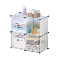 4-cube transparent shelf box portable cubby diy storage shelves modular closet organiser