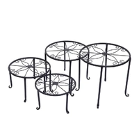 4 x  Metal Plant Stand Outdoor Black