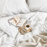 Organic Cotton Basic White Quilt Cover Sets by Bedding House Super King