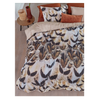 Giselle Cotton Sateen Natural Quilt Cover Sets by Bedding House Queen