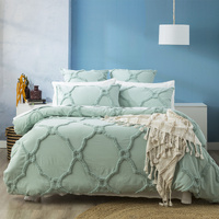 Moroccan 100% Cotton Chenille Vintage Washed Tufted Sage Quilt Cover Set by Renee Taylor Queen