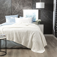 Lexico Cotton Waffle White Blankets by Renee Taylor Single/Double