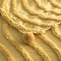 Wave Cotton Chenille Vintage Washed Tufted Mustard Throw by Renee Taylor