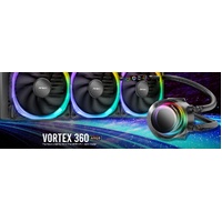 VORTEX 360mm ARGB AIO Liquid CPU Cooler + ARGB Controller, EPDM High-Density Tubing, LGA 115x, 1200, 1700, 20xx, AM3, AM4 AM5, s