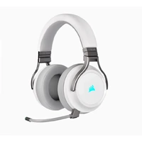Corsair Virtuoso Wireless RGB White 7.1 Headset. High Fidelity Ultra Comfort, supports USB and 3.5mm Gaming Headset