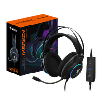 GIGABYTE AORUS H1 Gaming Headset, Virtual 7.1 Channel, 50mm Drivers, RGB, In-Line Audio Controls, ENC Microphone,