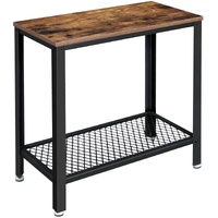 Waitangi Industrial Side Table 2-Tier With Mesh and Metal Frame Rustic Brown