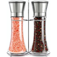 Modern Stainless Steel Salt and Pepper Grinder Set
