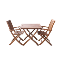 Maculata folding table and 2 armchairs