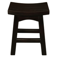 Tokyo Solid Mahogan Timber Footstool (Chocolate)