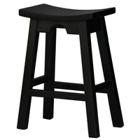 Ryo Solid Mahogany Kitchen Counter Stool (Black)