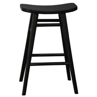 Aria Oval Solid Timber Counter Stool (Black)