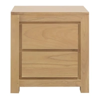 Amsterdam Solid White Cedar 2 Drawer Bedside (Natural)